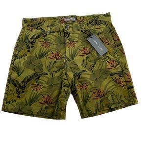 Slate & Stone Green Palm Print 7" Cotton Ross Shorts Men's Size 33 Waist, NWT